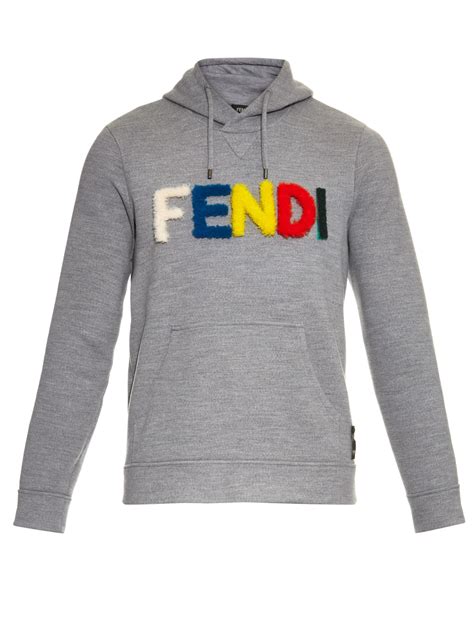 fendi sweater men& 39|Fendi men's gray pullover hoodie.